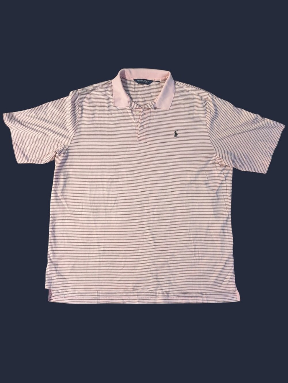 EUC Ralph Lauren Polo Golf Shirt Size XXL Pink Navy Stripe